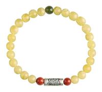 ByNGSDCC Pulsera de Buena Suerte, Pulsera de Riqueza Feng Shui, Pulsera Jade hetiano, Amuleto Plata con Animales del zodíaco Chino, Verde, talismán for la Buena Suerte, Unisex(Amber,Dog)
