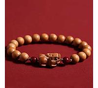 ByNGSDCC Pulsera de Buena Suerte, Pulsera Feng Shui con Cuentas de Madera, Pulsera dragón Pixiu, Mala Budista Tibetano, Piedra meditación y oración, joyería Vintage for Hombres Mujeres