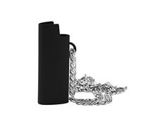 BYNYXI Mini fundas para mecheros, aleación de zinc, fundas para mecheros mini BIC, reutilizables, con cadenas, encendedores regulares, 6 cm x 2,4 cm x 1,3 cm
