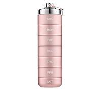 BYNYXI Pastillero de metal 7 días por la mañana por la noche, resistente al agua, de aluminio, portátil, caja de medicamentos sellada, para vitaminas, medicina, aceite de pescado