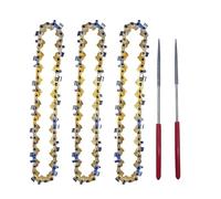 ByoBLu 3 cadenas de minisierra de 4 pulgadas de 1/4 de pulgada; Paso 043 pulgadas; Cadenas de motosierra calibre 28DL con 2 limas