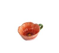 ByOn 5283908006 Cup Poppy - Taza de té (cerámica, 0,22 L), diseño de flores, color rojo