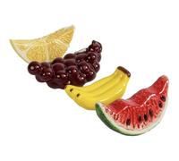 ByON Fruity 5228660214 - Juego de 4 soportes para palillos hechos a mano en forma afrutada, de cerámica dolomita, aptos para lavavajillas, multicolor