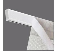 Byour3 - Barra Visillos de Paneles Para Ventana Con Tira Desprendible Ajustable + Soportes + Peso Plano Riel Persianas Romanas y Cortinas De Panel Para Puerta Ventanas (Blanco RAL, 50 cm)