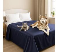 Byour3 - Cubrecama Doble Super Impermeable Animales Colcha Antimanchas Antimoho Protección Cama Individual Queen Size Anti Pelo Gato Perro Niños Manta Lavable (Azul Real, 260x275cm - Cama 180)