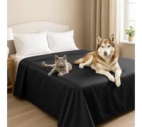 Byour3 - Cubrecama Doble Super Impermeable Animales Colcha Antimanchas Antimoho Protección Cama Individual Queen Size Anti Pelo Gato Perro Niños Manta Lavable (Negro, 230x275cm - Cama 135)