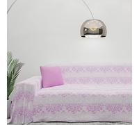 Byour3 - Funda De Sofá 100% Puro Algodón 3 4 5 Plazas Granfoulard Fantasía Damasco Tela Sofa Cubre Todo Protector De Sofás Chaise Longue Derecho Izquierdo Lavable (Glicina Damasco, 3 plazas)