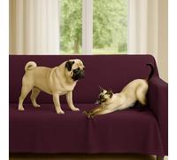 Byour3 - Funda De Sofá 3 4 5 Plazas Algodón Mixto Grueso Tela Multiusos Universal Protector Sofás También por Forma De L U Chaise Longue Brazo Derecho Izquierdo Lavable (Cerezo Negro, 4 plazas)