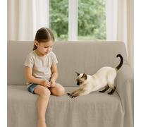 Byour3 - Funda De Sofá 3 4 5 Plazas Algodón Mixto Grueso Tela Multiusos Universal Protector Sofás También por Forma De L U Chaise Longue Brazo Derecho Izquierdo Lavable (Panama Jengibre, 1 Plaza)
