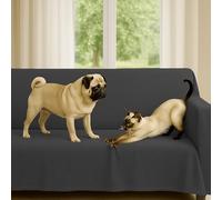 Byour3 - Funda De Sofá 3 4 5 Plazas Algodón Mixto Grueso Tela Multiusos Universal Protector Sofás También por Forma De L U Chaise Longue Brazo Derecho Izquierdo Lavable (Gris Plomo, 1 Plaza)