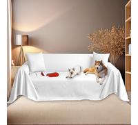 Byour3 - Funda Sofá 3 4 5 Plazas Super Impermeable Animales Salvar Sofa Antimanchas Resistente Anti Pelo Gato Perro Niños Funda Protectora de Sofás Fácil de Limpiar (Blanco, 1/2 plazas)