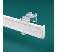 Byour3 - Ganchos Transparentes para Barras de Cortina Con Tira Desprendible Slim de 27x7mm SIN PERFORAR | Soportes de Ventana Sin Taladrar para Cortinas y Visillos (1 Par, De 15 A 26mm)