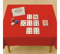 Byour3 - Paño Rojo De Juego para Mesa - Cuadradas O Rectangulares Cartas De Poker Torneo Burraco Mantel De Tómbola Navideña Protector para Juegos De Mesa Billar Rojo (6 plazas 180x145 cm)