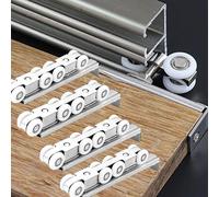 Bypass - Kit de rieles y rodillos para puerta de granero, fácil instalación de grado comercial para reemplazo de puerta de armario, armario y bolsillo