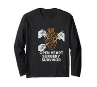 Bypass Open Heart Survivor Vintage Mens Recovery Manga Larga