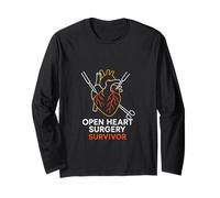 Bypass Open Heart Survivor Vintage Mens Recovery Manga Larga