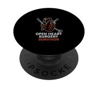 Bypass Open Heart Survivor Vintage Mens Recovery PopSockets PopGrip Adhesivo