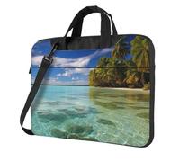 BYPPJGH Aitutaki Lagoon - Bolsa de hombro para laptop de las Islas Cook para hombres y mujeres, maletín con asa de correa, bolsa impermeable para laptop, Black, 14 inch