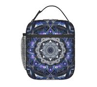 BYPPJGH Bolsa de almuerzo rectangular con diseño de mandala, aislada, reutilizable, de gran capacidad, a prueba de fugas, bolsas de comida para mujeres y hombres, trabajo, oficina, picnic, viajes