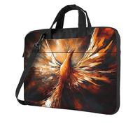 BYPPJGH Bolsa de hombro abstracta Phoenix para laptop para hombres y mujeres, maletín con asa de correa, bolsa impermeable para laptop, Black, 15.6 inch