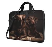 BYPPJGH Bolsa de hombro para laptop de Labrador Retriever marrón para hombres y mujeres, maletín con asa de correa, bolsa impermeable para laptop, Black, 13 inch