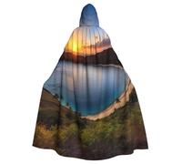 BYPPJGH Capa con capucha de Halloween para adultos, amanecer sobre la bahía de Hanauma, Oahu, Hawaii, capa de longitud completa, disfraz de Halloween, Navidad, cosplay, para hombres y mujeres