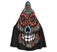 BYPPJGH Capa con capucha de Halloween para adultos, calaveras de azúcar, día de los muertos, capa de longitud completa, disfraz de Halloween, Navidad, cosplay, para hombres y mujeres