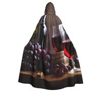 BYPPJGH Capa con capucha de Halloween para adultos, capa de vino de uva, capa de longitud completa, disfraz de Halloween, Navidad, cosplay, para hombres y mujeres