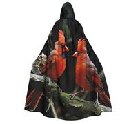 BYPPJGH Capa con capucha de Halloween para adultos, cardenales, pájaros, fauna salvaje, capa de longitud completa, disfraz de Halloween, Navidad, cosplay, para hombres y mujeres
