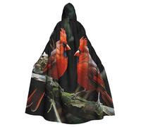 BYPPJGH Capa con capucha de Halloween para adultos, cardenales, pájaros, fauna salvaje, capa de longitud completa, disfraz de Halloween, Navidad, cosplay, para hombres y mujeres