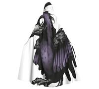 BYPPJGH Capa con capucha de Halloween para adultos, cuervos de longitud completa, disfraz de Halloween, Navidad, cosplay, para hombres y mujeres