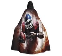 BYPPJGH Capa con capucha de Halloween para adultos de fútbol americano, capa de longitud completa, disfraz de Halloween, Navidad, cosplay, para hombres y mujeres