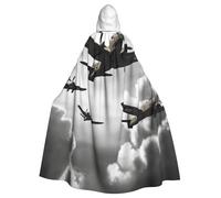 BYPPJGH Capa con capucha de Halloween para adultos de la Guerra Mundial, capa de longitud completa, disfraz de Halloween, Navidad, cosplay, para hombres y mujeres