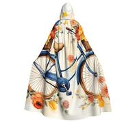 BYPPJGH Capa con capucha de Halloween para adultos, diseño de flores, para bicicleta, de longitud completa, para Halloween, Navidad, cosplay, disfraz para hombres y mujeres