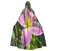 BYPPJGH Capa con capucha de Halloween para adultos, diseño de flores tropicales hawaianas, capa de longitud completa, disfraz de Halloween, Navidad, cosplay, para hombres y mujeres