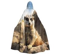 BYPPJGH Capa con capucha de Halloween para adultos, disfraz de animal de suricata de longitud completa, para Halloween, Navidad, cosplay, para hombres y mujeres