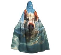 BYPPJGH Capa con capucha de Halloween para adultos, disfraz de cerdo para nadar de longitud completa, disfraz de Halloween, Navidad, cosplay, para hombres y mujeres