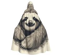 BYPPJGH Capa con capucha de Halloween para adultos, disfraz de perezoso My Spirit Animal de longitud completa, para Halloween, Navidad, cosplay, para hombres y mujeres