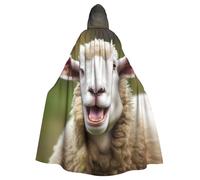 BYPPJGH Capa con capucha de Halloween para adultos, divertida lengua de oveja traviesa, lindo animal, capa de longitud completa, disfraz de Halloween, Navidad, cosplay, para hombres y mujeres