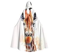 BYPPJGH Capa con capucha de Halloween para adultos, elegante, animal, jirafa, capa de longitud completa, disfraz de Halloween, Navidad, cosplay, para hombres y mujeres