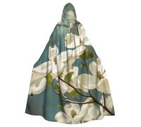 BYPPJGH Capa con capucha de Halloween para adultos, flores de cornejo de primavera, capa de longitud completa, disfraz de Halloween, Navidad, cosplay, para hombres y mujeres