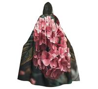BYPPJGH Capa con capucha de Halloween para adultos, flores rosas, capa de longitud completa, disfraz de Halloween, Navidad, cosplay, para hombres y mujeres