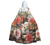 BYPPJGH Capa con capucha de Halloween para adultos, flores silvestres, capa de longitud completa, disfraz de Halloween, Navidad, cosplay, para hombres y mujeres