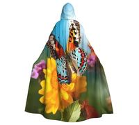BYPPJGH Capa con capucha de Halloween para adultos, hermosa mariposa de verano, capa de longitud completa, disfraz de Halloween, Navidad, cosplay, para hombres y mujeres