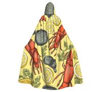 BYPPJGH Capa con capucha de Halloween para adultos, langosta y limón, capa de longitud completa, disfraz de Halloween, Navidad, cosplay, para hombres y mujeres