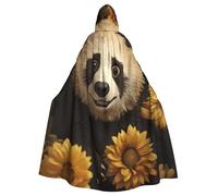 BYPPJGH Capa con capucha de Halloween para adultos, lindo animal, girasol, capa de longitud completa, disfraz de Halloween, Navidad, cosplay, para hombres y mujeres