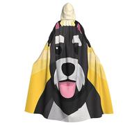 BYPPJGH Capa con capucha de Halloween para adultos, lindo patrón de perro Schnauzer, capa de longitud completa, disfraz de Halloween, Navidad, cosplay, para hombres y mujeres