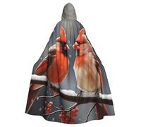 BYPPJGH Capa con capucha de Halloween para adultos, lindos pájaros cardenales, capa de longitud completa, disfraz de Halloween, Navidad, cosplay, para hombres y mujeres