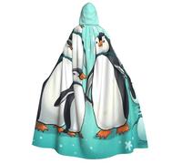 BYPPJGH Capa con capucha de Halloween para adultos, lindos pingüinos, capa de longitud completa, disfraz de Halloween, Navidad, cosplay, para hombres y mujeres