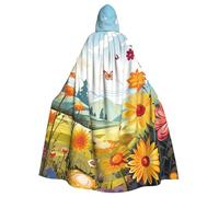 BYPPJGH Capa con capucha de Halloween para adultos, mariposas, libélulas, flores, capa de longitud completa, disfraz de Halloween, Navidad, cosplay, para hombres y mujeres
